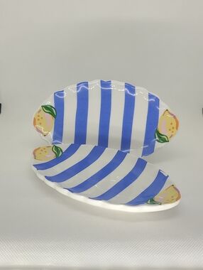 TWO X Stripes & Lemons Trinket Soap Dish from The Spring Shop Brand New